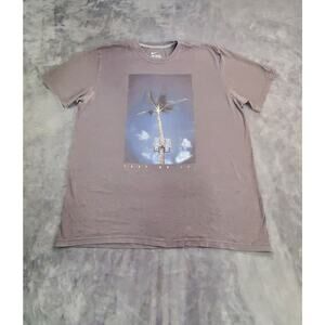 Nike Graphic Sz XXL T-Shirt Palm Tree Sunset Brown Tee Casual Top Men's C15-10
